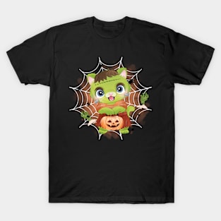 Halloween for Kids Candy Pumpkin Dinosaur Skull Spider Cute Cat Spooky Season Party Halloween For Babies T-Shirt